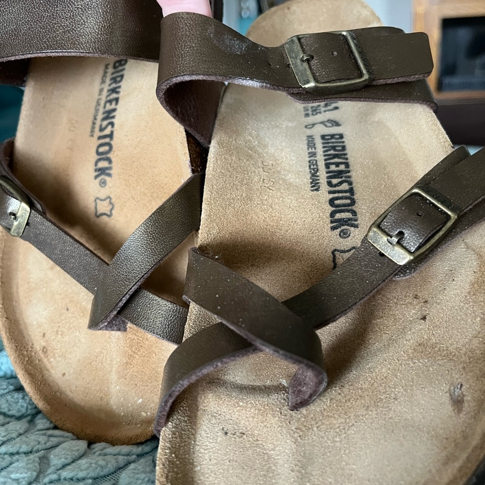 Brownish gold Birkenstock sandals